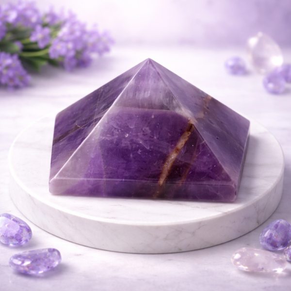natural orgone / orgonite pyramid 40 mm (amethyst)