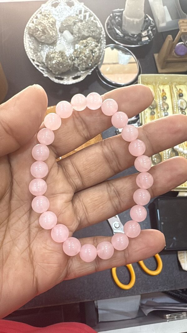 rose quartz big round tumble bracelet